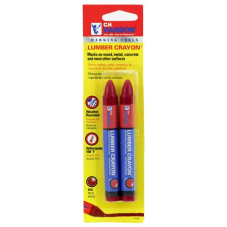 HANSON C H CO 2Pk Red Lumber Crayon 10356